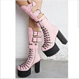Pink platform heels